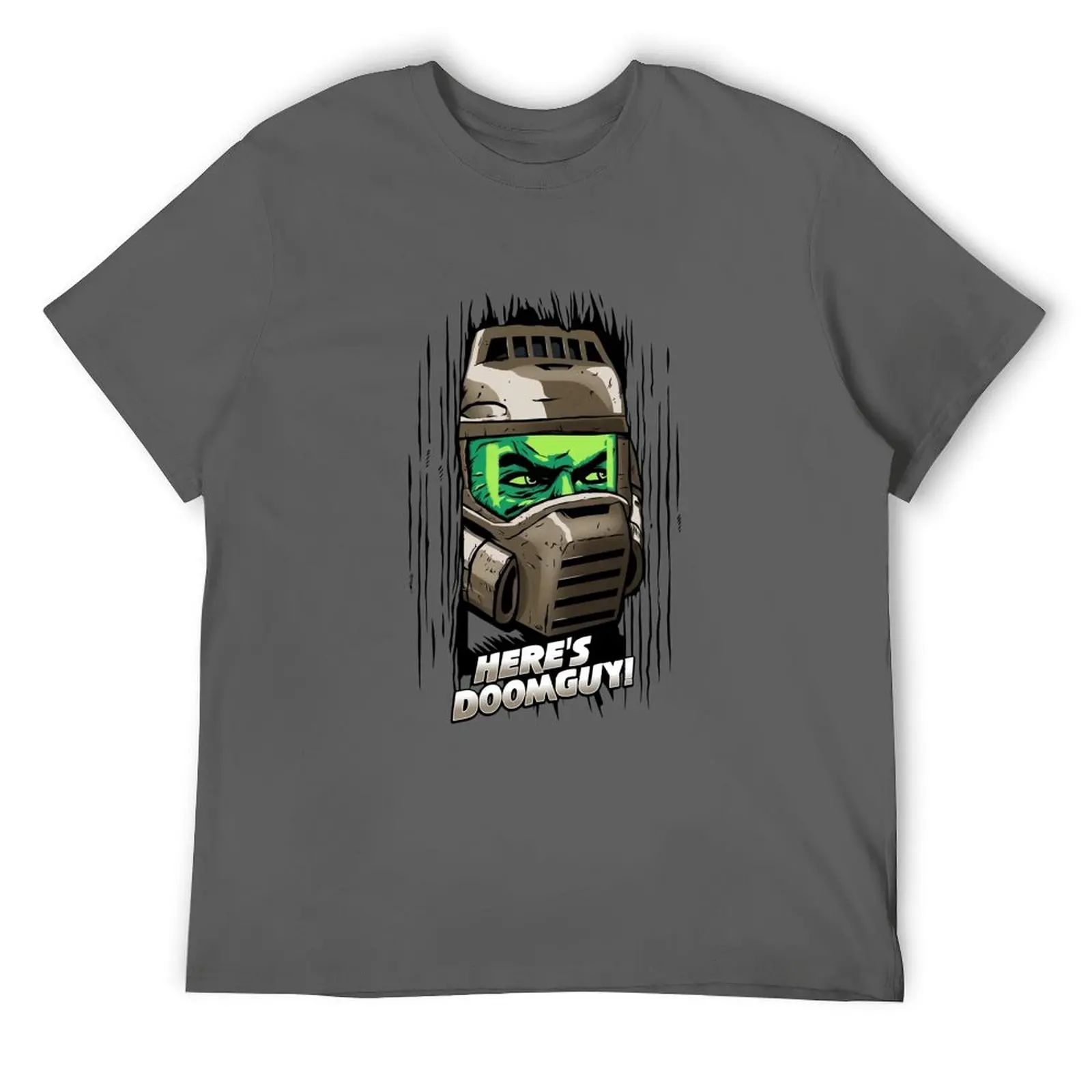 

Here's Doomguy T-Shirt man t shirt street wear rapper graphic tees new edition mens graphic t-shirts pack