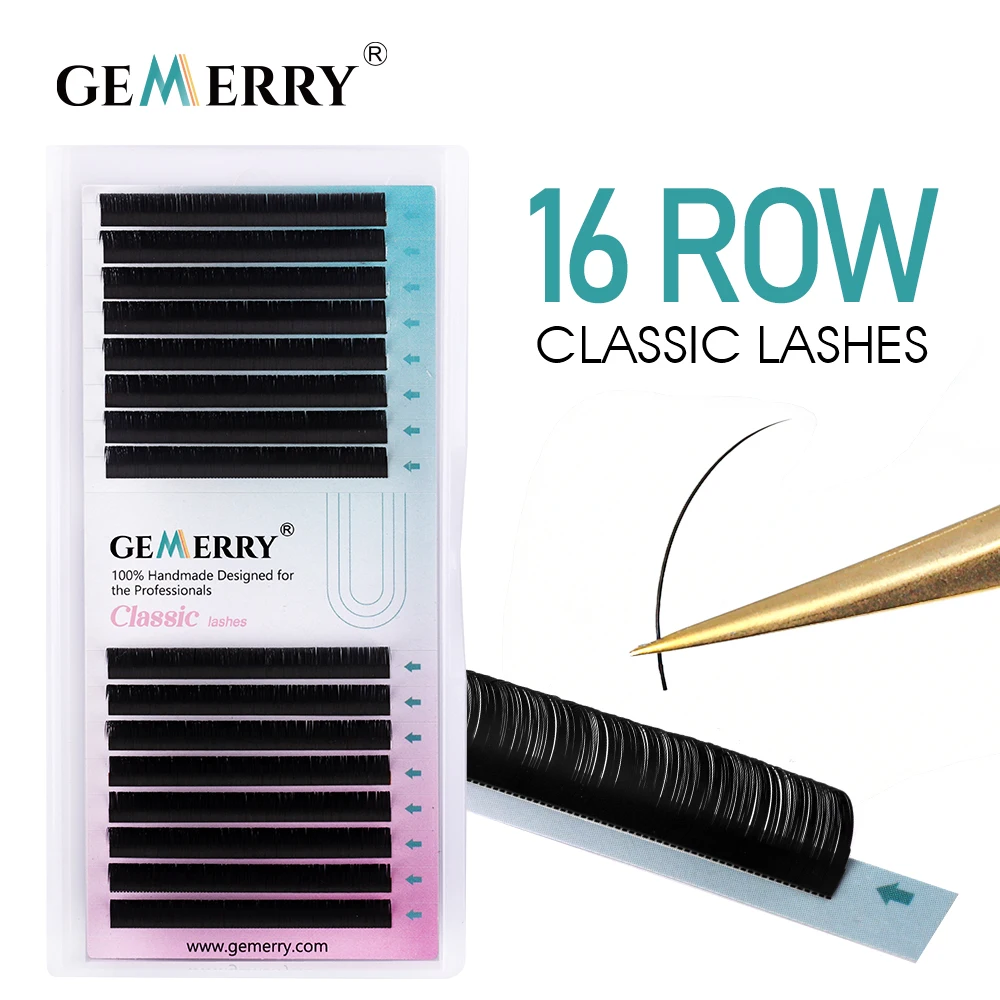 16Rows Individual Eyelash Extension Artificial Fake Eyelashes Silk Mink For Building Makeup Supplies Professionals Natural Cils