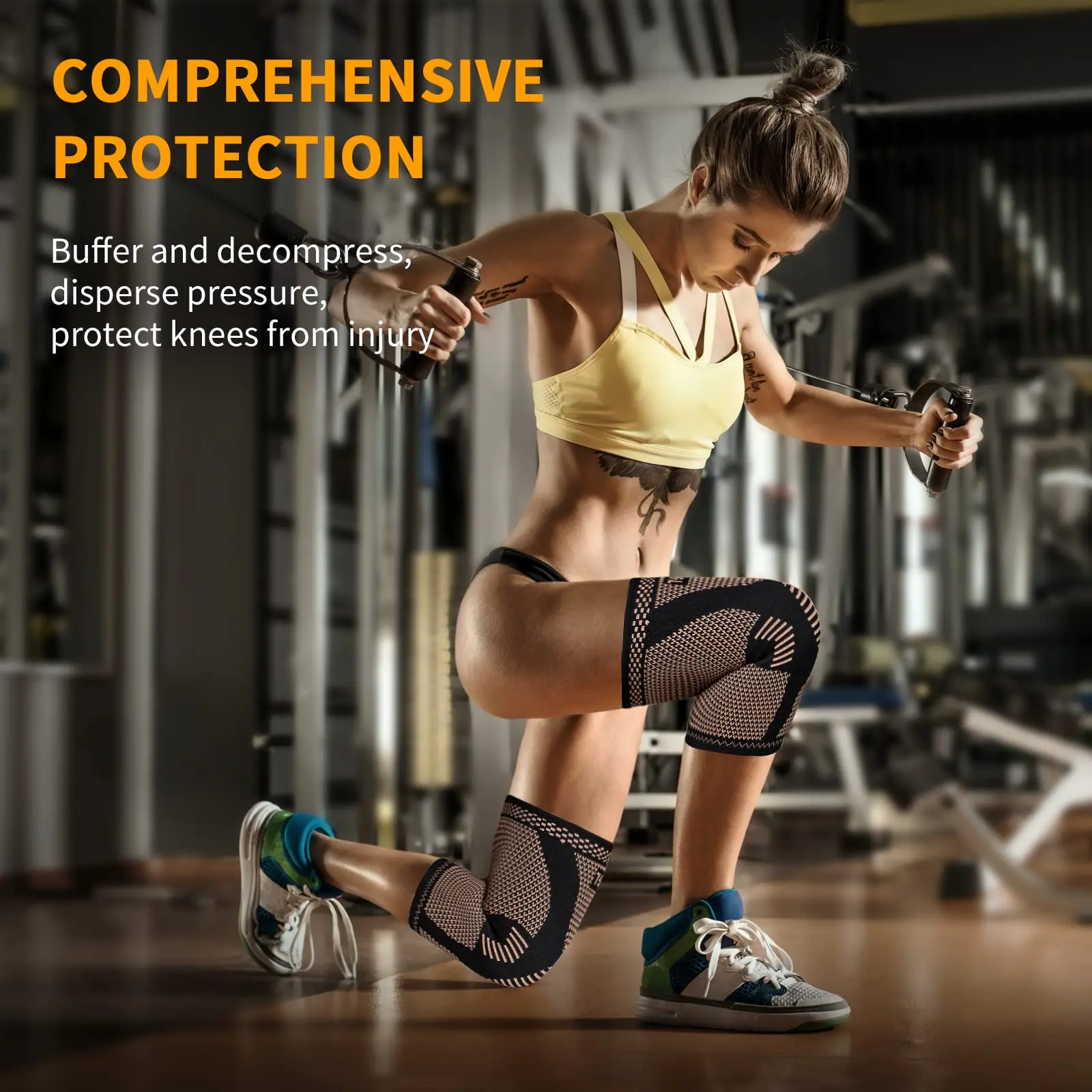 1Pcs Copper Knee Sleeve for Arthritis Pain and Support.Copper Knee Brace for Knee Pain Relief, Workout, and Sports