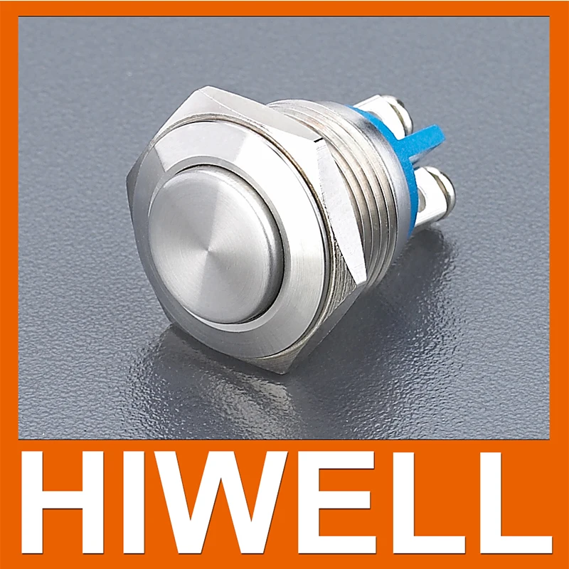 16mm screw termianl high round metal pushbutton switch