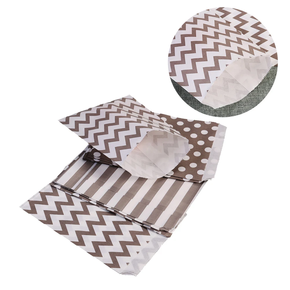 

24pcs Candy Bags Striped Dot Wavy Pattern Dessert Buffet Party Supplies Gift Bags Wedding Favors Kids Birthday Holidays