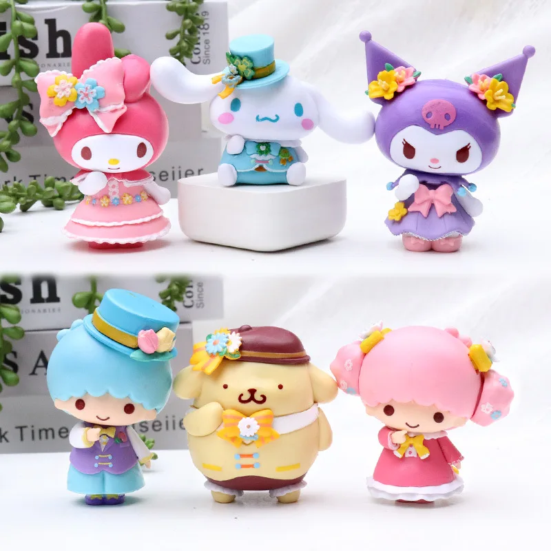 #36 Flowering Season SANRIO Figurines Mystery Box My Melody Figure Toys Japaness Anime Accessory Kawaii Purin Room Decoration