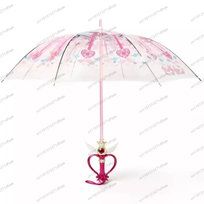 cute-anime-glowing-sailor-moon-transparent-umbrella-hand‑painted-sakura-magic-wand-princess-parasol