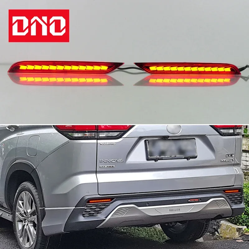 

Car LED 12V Rear Bumper Lamps For Toyota Innova 2022 2023 Fog Lamps Brake Turn Signal Reflector Indicators Taillights
