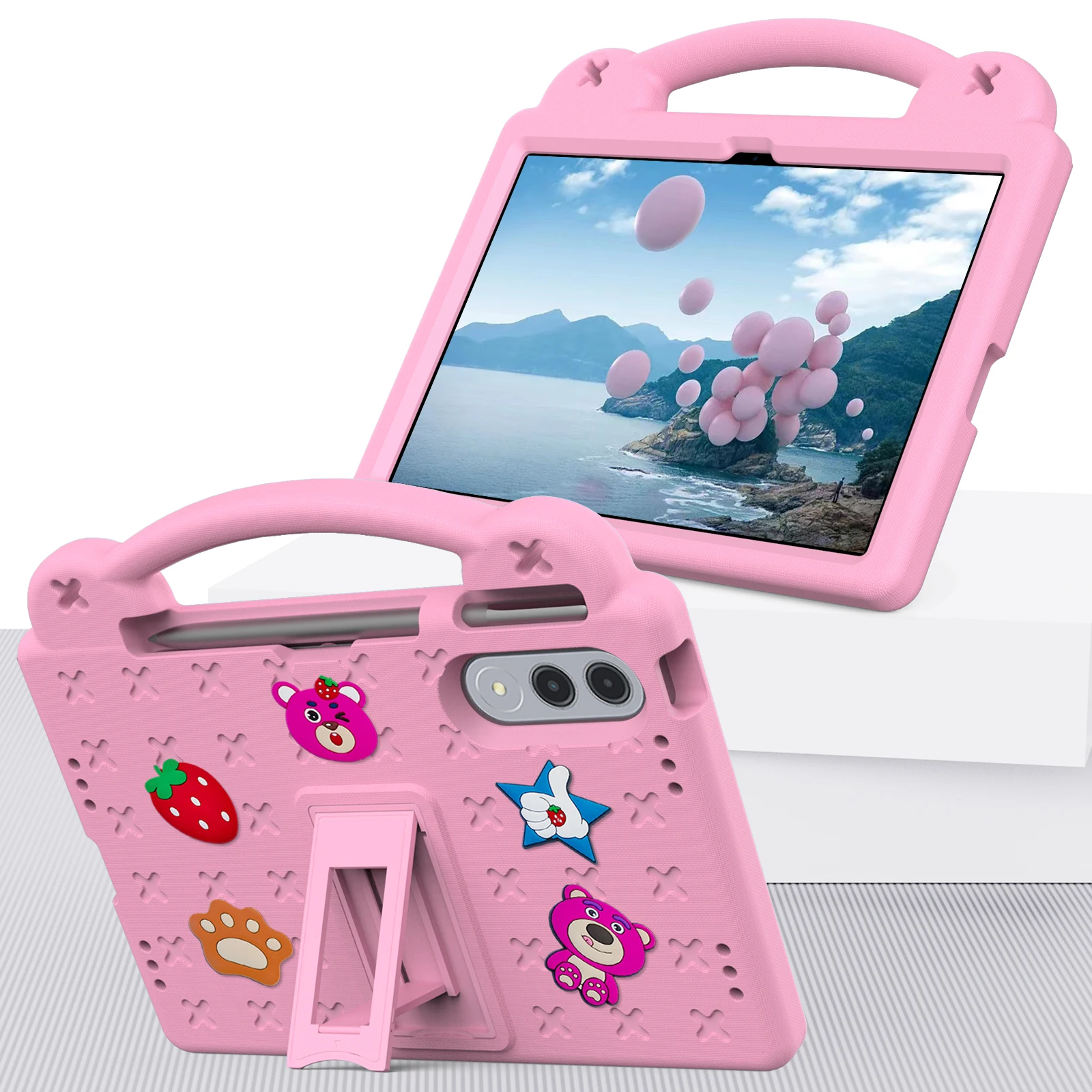 مناسبة لينوفو Xiaoxin Pad Pro GT 11.1 بوصة 2025 TB-710FU الأطفال إيفا لطيف الكرتون مع مقبض اللوحي واقية