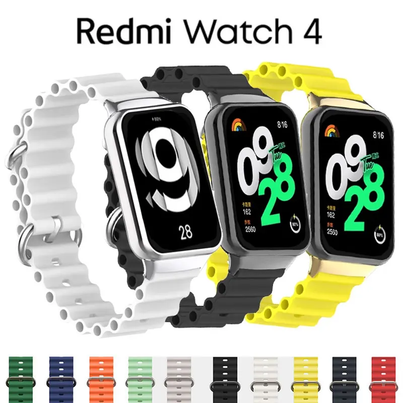 

Ocean Strap for Xiaomi Redmi Watch 4 Replacement Bracelet Metal correa iwatch Xiaomi Mi Band 8 Pro Silicone Band Accessories