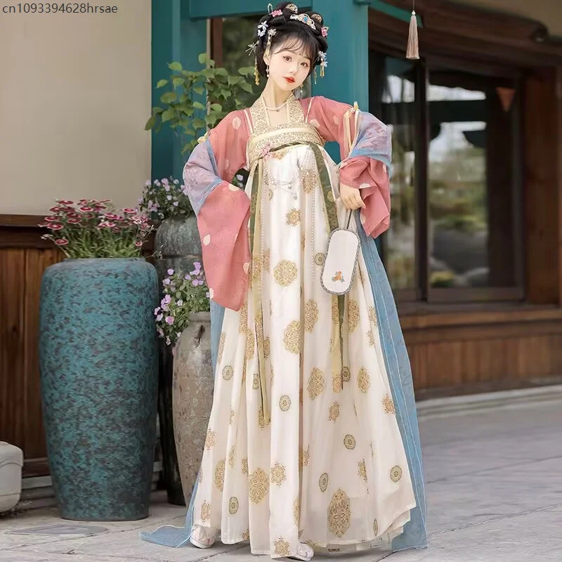 

Traditional Hanfu Women Chinese Tang Dynasty Vintage Hanfu Dress Female Carnival Fairy Cosplay Costume Party Hanfu Dress