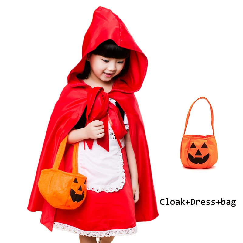 2023 Halloween Costume for Kids Girls Pumpkin Witch Vampire Cosplay Fancy Dress Children Carnival Party Cape Dresses Set 1-12Yrs