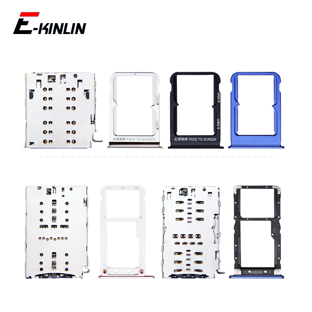 Sim Micro SD Card Socket Holder Slot Tray Reader For XiaoMi Mi 8 Lite A1 5X Adapter Container Connector Replacement Parts