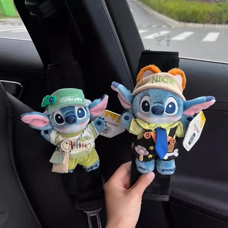

Cute Disney Star Baby Stitch Seat Belt Shoulder Pad Cover Couple Car Decorations Doll Soft Anti-wear Girl Anime Gift Toys