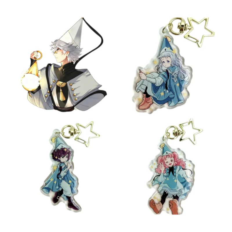 Llavero de acrílico Witch Hat Atelier Qifrey Olruggio Agathe Tetia con forma de estrella y gancho dorado, regalo para fans y coleccionistas de Witch Hat Atelier