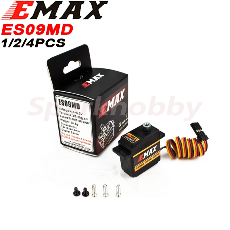 Original EMAX ES09MD Metal Digital Servo 14.8g Waterproof Servo with Gears for RC Car Helicopter Boat Airplane Accessories