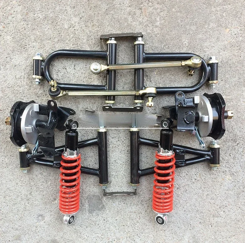 

Modified Four-Wheel Go-Kart Front Suspension Steering Kit with ATV Compatible Front Drum Brake Rocker Arm And Horn