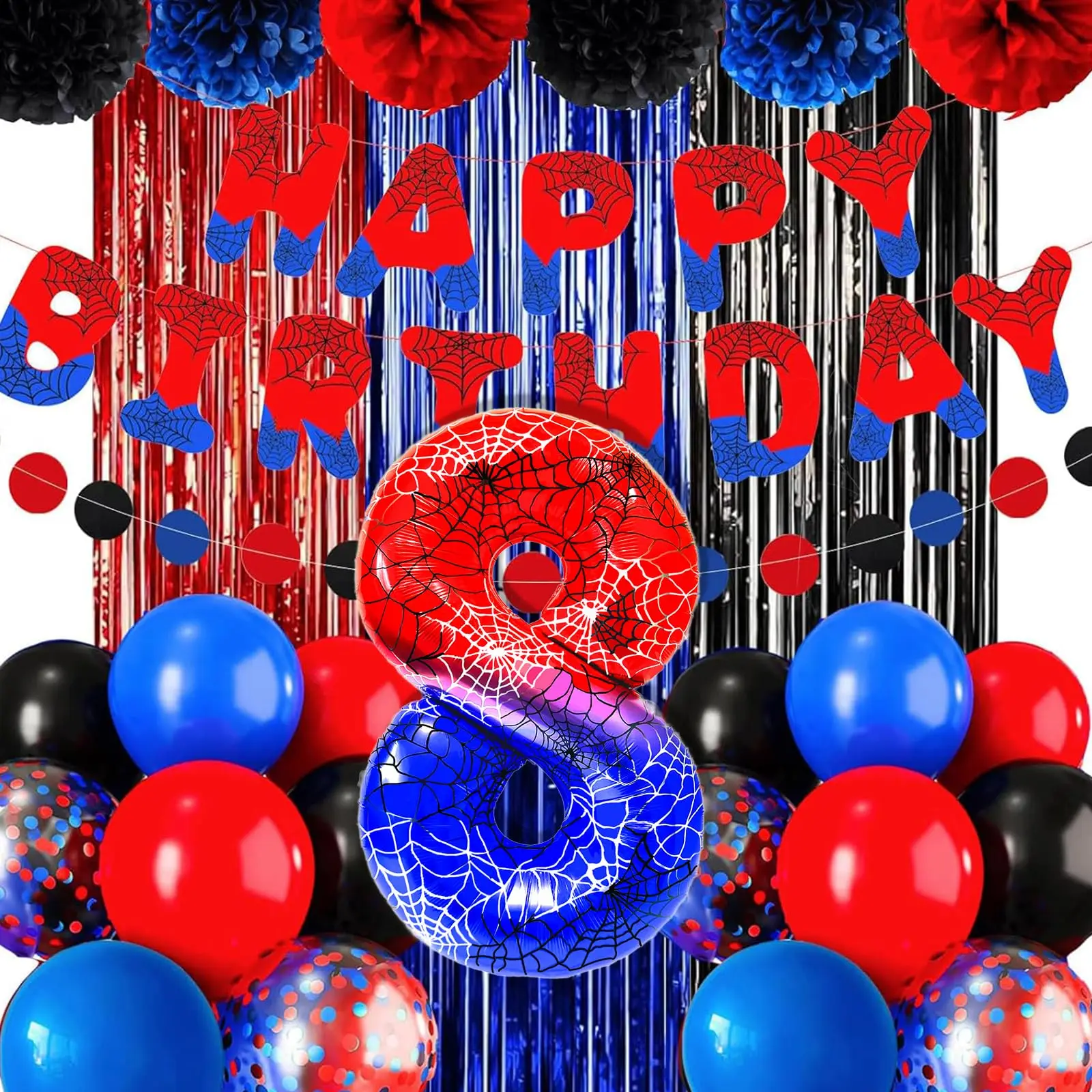 40 بوصة العنكبوت موضوع رقم 0-9 احباط بالون كبير مايلر للطفل الصبي فيلم عاشق حفلة عيد ميلاد الذكرى لوازم الديكور #4