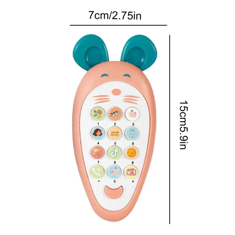Muzikale babyspeelgoedtelefoons Babytelefoonspeelgoed met muziek Kousvullers Zintuiglijke puzzel met schattige muizen Ontwerp Vroeg onderwijs voor 1-3