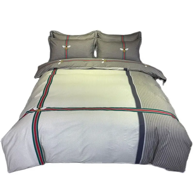 

100 Cotton Bedding Set Household Textile 4PCS Suit Duvet Cover Flat Sheet Pillowcase