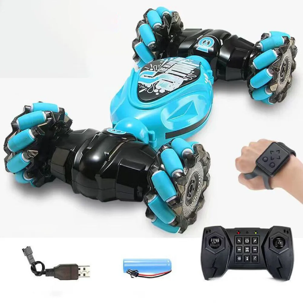 4WD RC Drift Car With Music Led Lights 2.4G Gesture Radio Remote Control Spray Stunt Car 360° Rotating Climbing Car Toys Gift