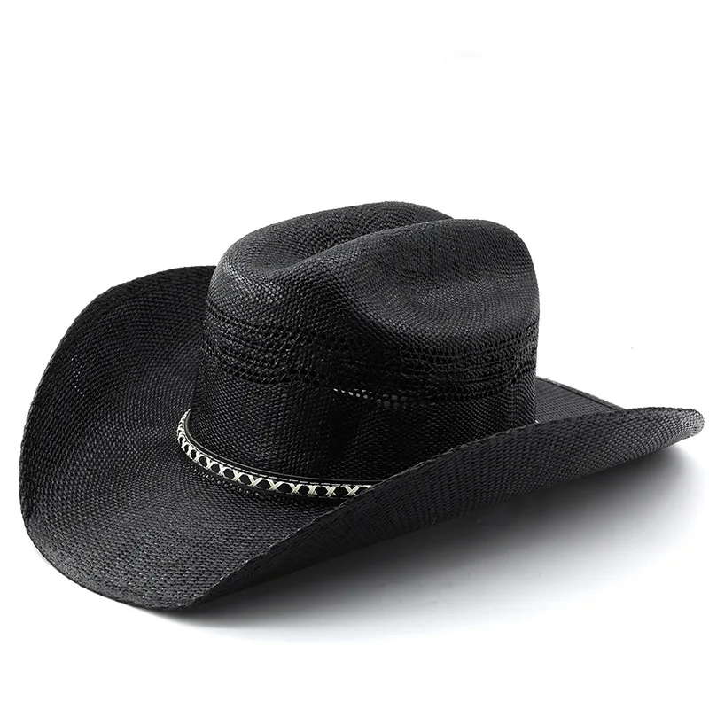 

Соломенная ковбойская шляпа ручной работы — шляпа для верховой езды в западном стиле для мужчин и женщин, элегантная богемная Fedora