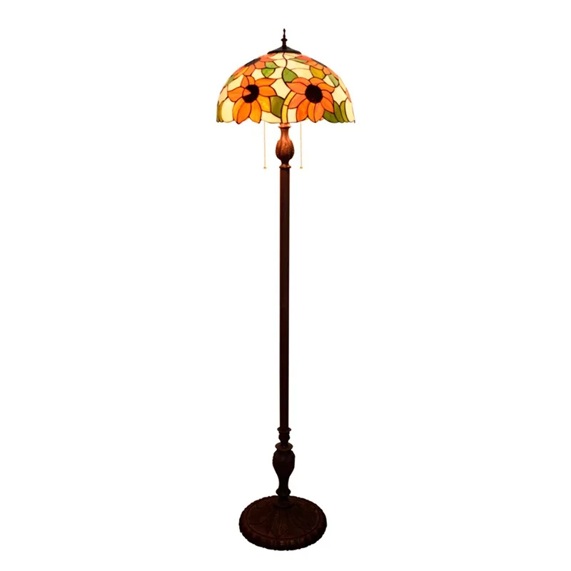 

40CM restaurant floor floor lamp bar style, pastoral classic sunflower, retro glazed lamp