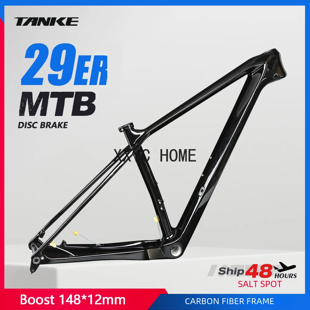 TANKE 29er Carbon Mountain Bike Frame Boost 148mm MTB Carbon Bicycle Frame Disc Brake Hard Tail T800 Carbon Fiber BicicletaFrame