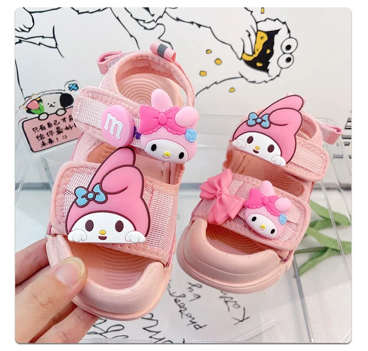 Anime Cartoon Melody Children Sandals Summer Soft Sole Anti Slip Sandals Fashionable Girls Beach Shoes 4-14T Kid EVA Sandals