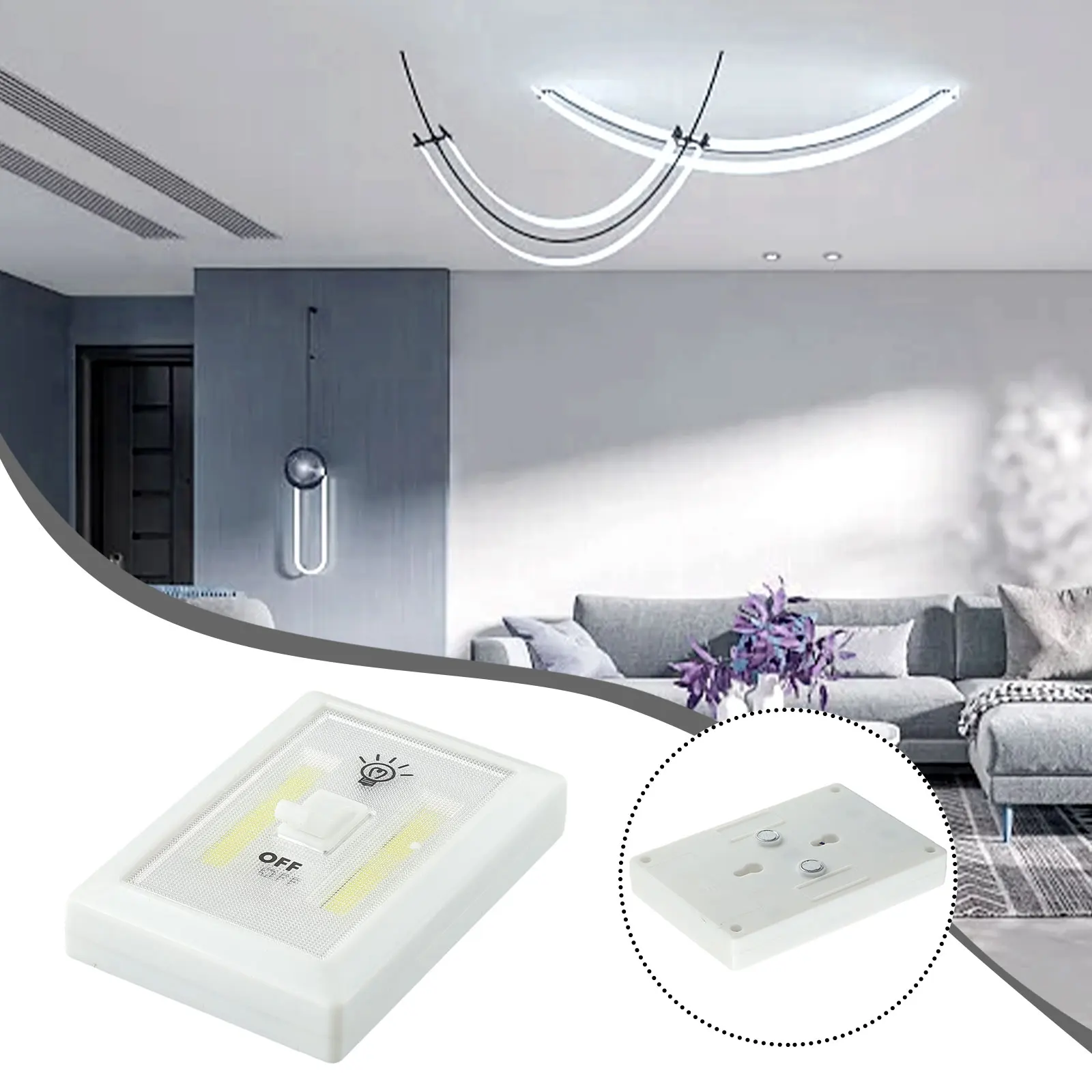 Wireless Battery Operated COB Light for Sheds Garages Closets Pantries and Understairs Storage Areas Mounting Options