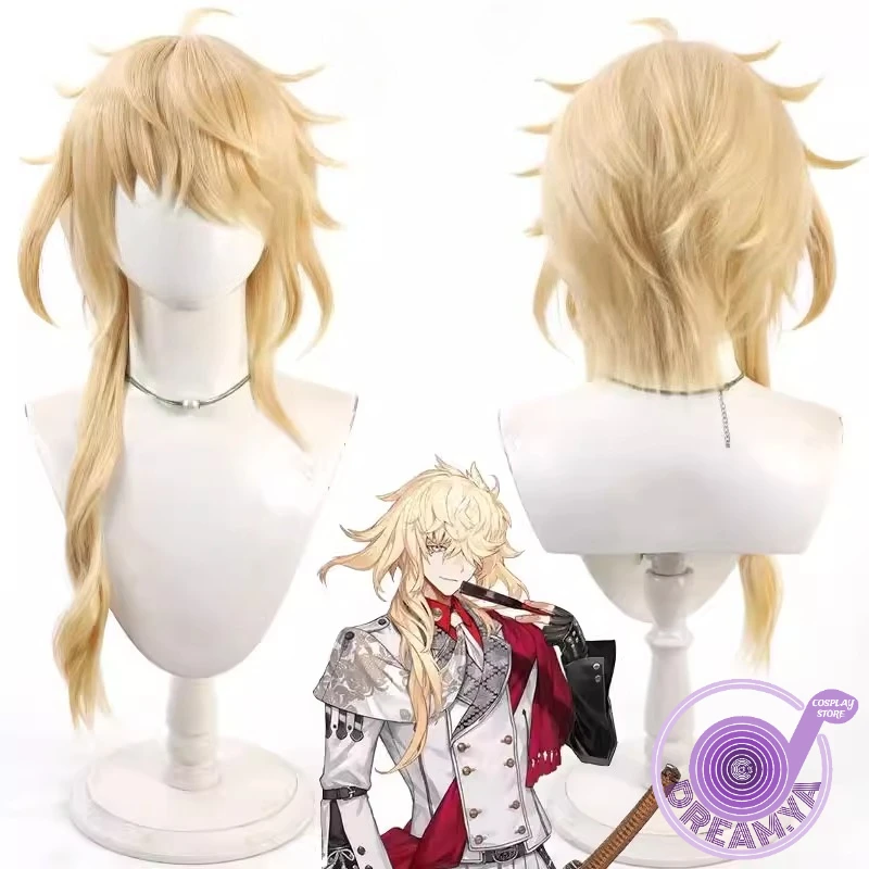 

Парик для косплея Ichimonji Norimune Touken Ranbu, золотистый, термостойкий, из синтетических волос, для Хэллоуина, ролевых игр, карнавала + шапочка для парика
