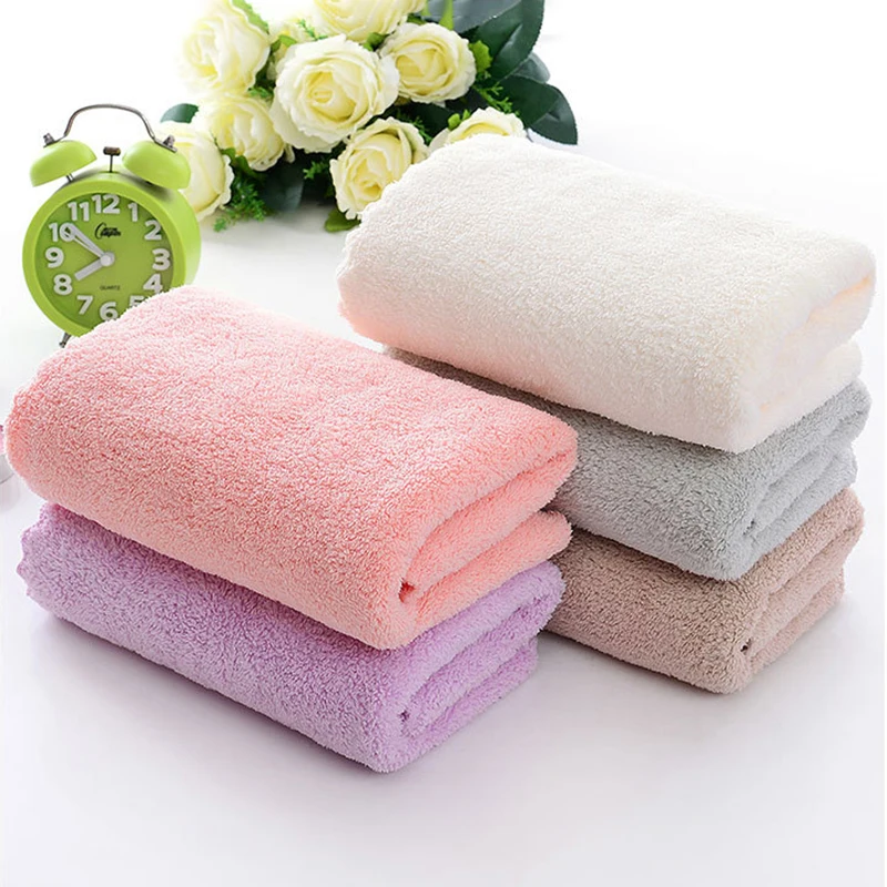 35*75cm Quick-drying Coral Velvet Towel Thickened Soft Shower Towel High Absorbent Facial Towel Bathroom Accessories