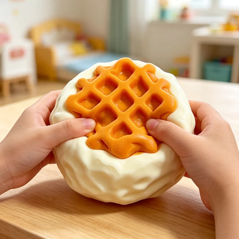 Simulation Waffle Cream Cake Squishy Toy Non Toxic Food Grade Scented Slow Rebound Squeeze Toy Cute Food Shaped Stress Relief