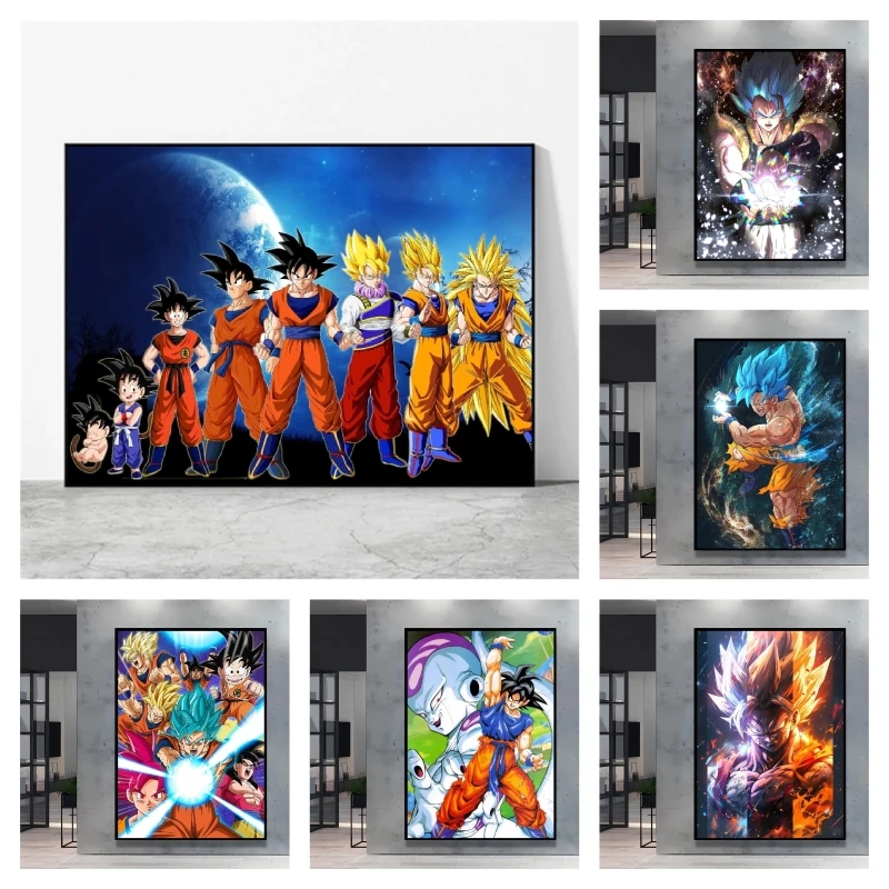 

Dragon Ball Group Character Painting - All Your Favorite Characters Together High -Resolution Image Perfect for Anime Wall Decor