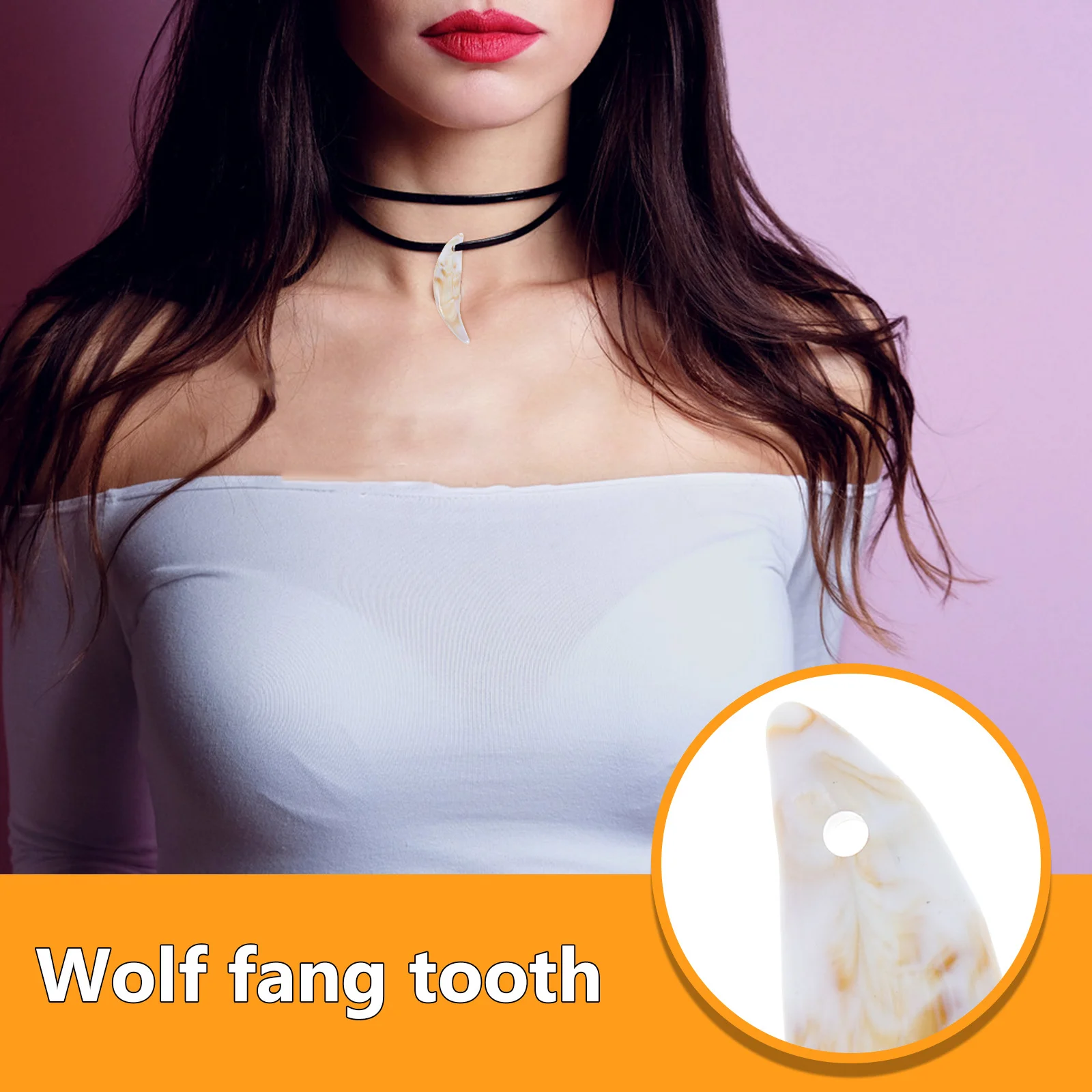 25 قطعة من المعلقات البلاستيكية على شكل ذئب لصنع المجوهرات، أساور على شكل أسنان حيوانات خفيفة الوزن، قلادات للهالوين #5