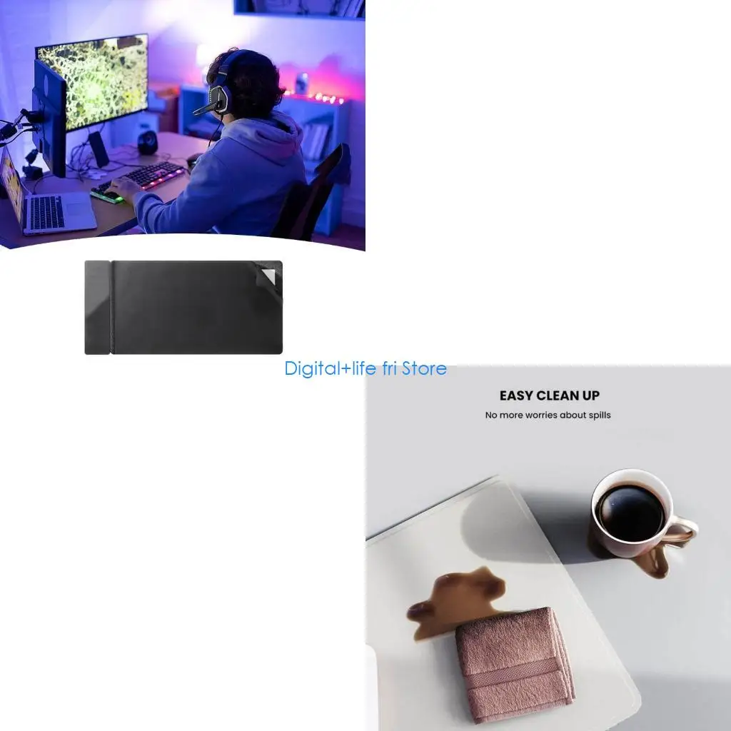E06D Large Waterproof Gaming Mouse Pad with 15W Wireless Charging Mouse Pad Waterproof Gaming Desk Mat for Gaming Laptop