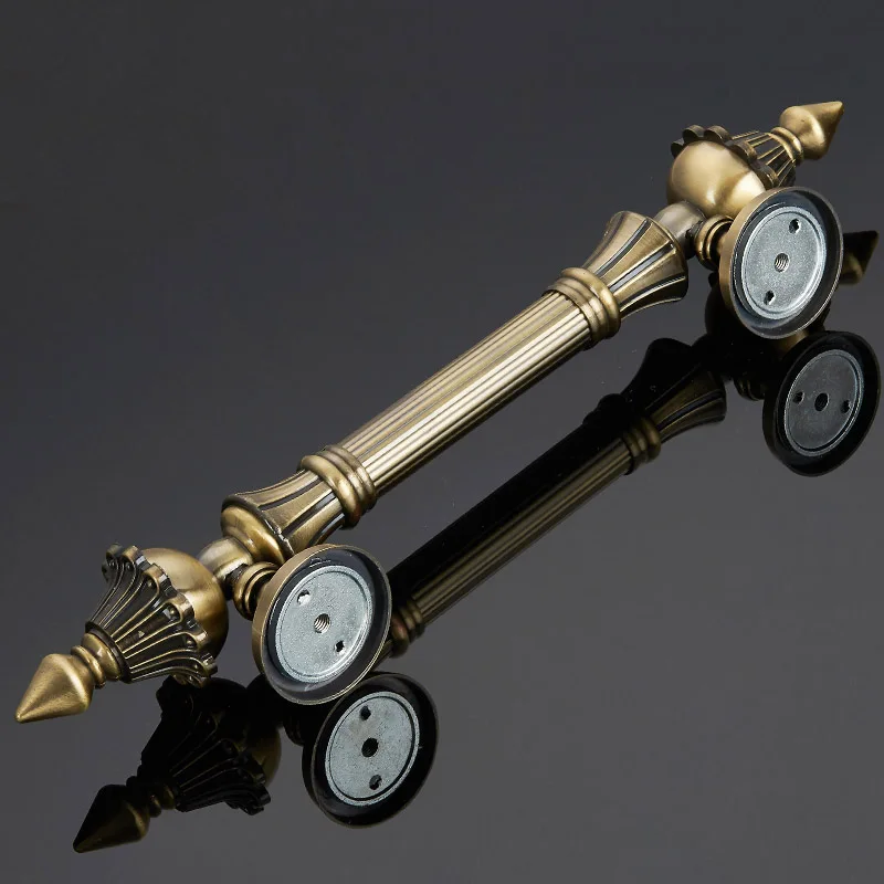 1 sztuk klamka antyczne stopu cynku 280-550mm długość uchwyt uchwyt do drzwiczek brąz brama Hotel wejście centrum handlowe klamka