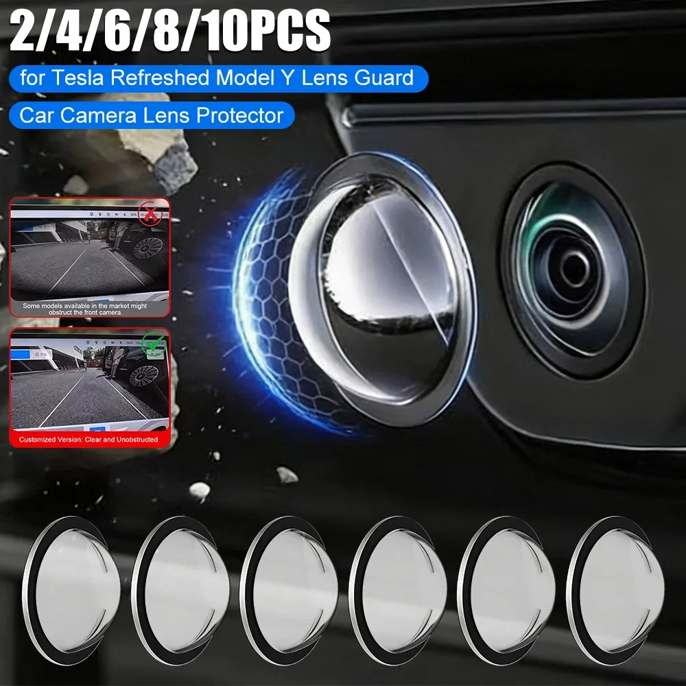 Car Camera Lens Protector for Tesla Refreshed Model Y Lens Guard Protective Cover High-Transparency Design Easy Installation