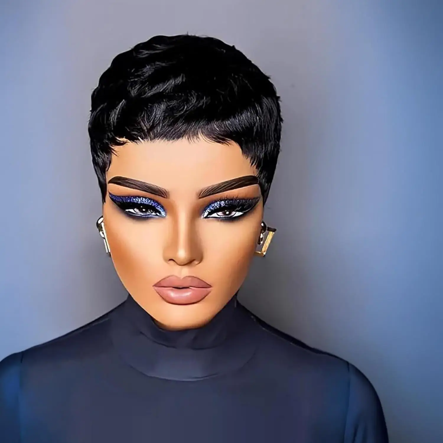 Wigs for Black Women Pixie Cut Human Hair Wigs for Women Daily Use Hair Chic Elegent Synthetic Wigs