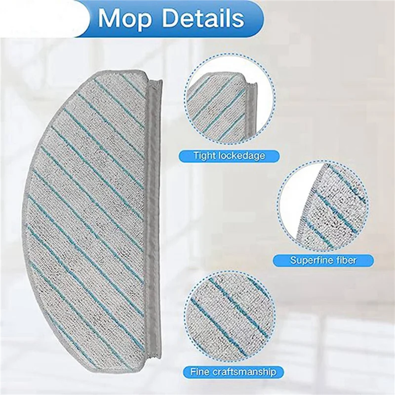 A97G 2X For Ecovacs T10 Plus Reusable Hard Floor Expert Compatible Microfiber Soft Mop Pad Vacuum Accessories Replacement