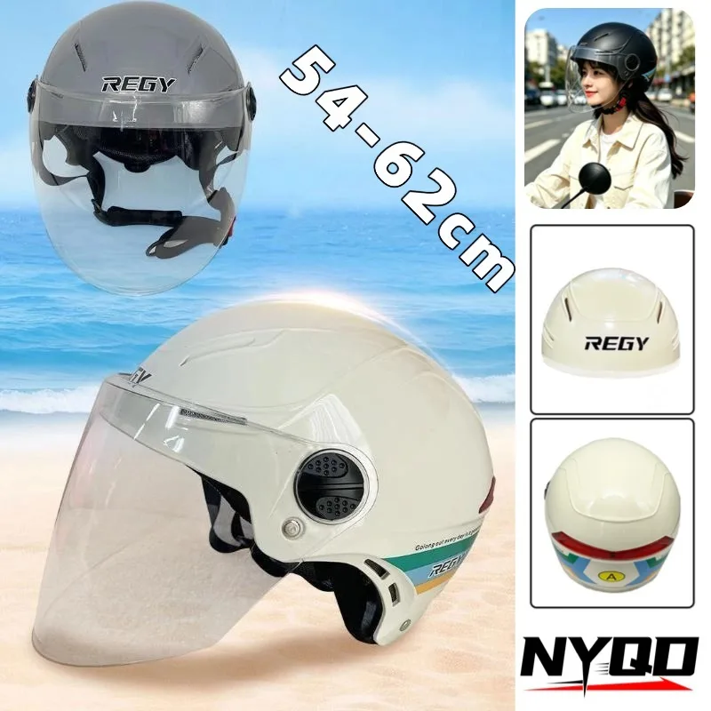 

Stylish Motorcycle Safety Helmet for Men Women Breathable Scooter Half Helmet, UV Protection Summer Helmets casco de moto