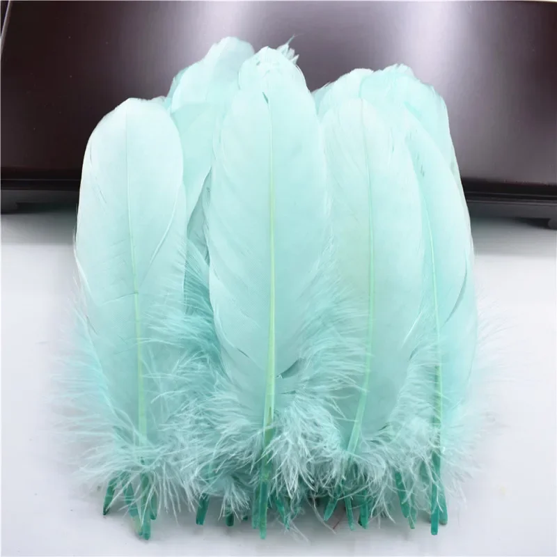 Wholesale 100Pcs Hard Stick Goose Feathers for Jewelry Making Crafts Needlework Natural Decor Handicraft Accessories Decoration