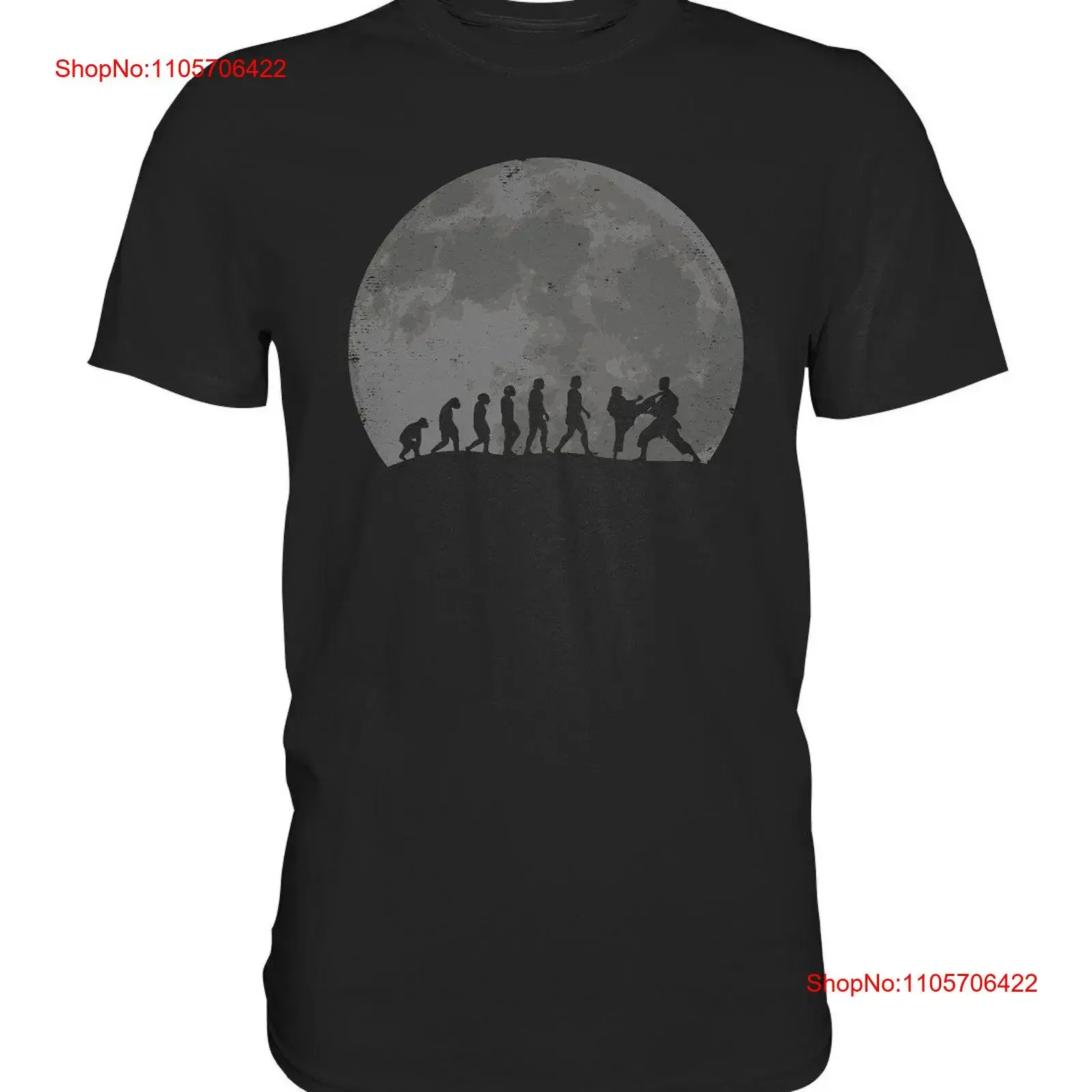 T Shirt Karate with Full Moon Taekwondo Karateka Evolution Jiu Jitsu Shotokan Martial Arts s Premium vintage Washed Casual