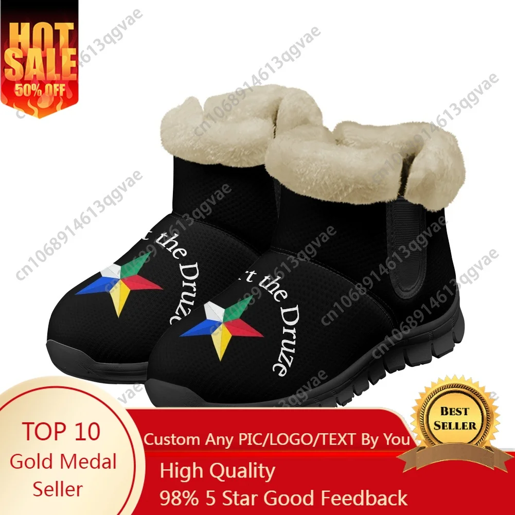 

Support The Druze Logo Druze Star Snow Boots Mens Womens Teenager Shoes Keep Warm High Quality Couple Sports Custom Sneakers