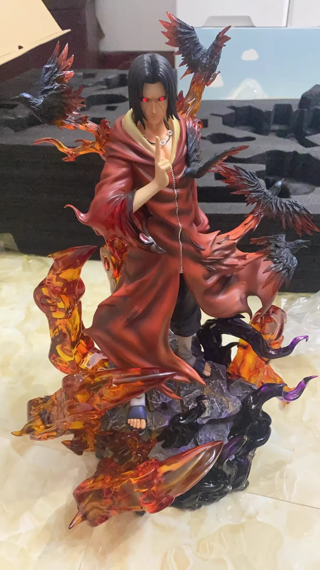 1/6 NARUTO Uchiha Itachi Edo Tensei Anime Figure Peripheral Scene Glow Resin Statue Desktop Decorate Ornaments Birthday Gift Toy