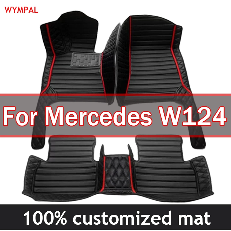 Custom Automotive Car Floor Mats For Mercedes W124 1985 1986 1987 1988 1989 Auto Luxury Leather Men Women Car Mats Full Coverage