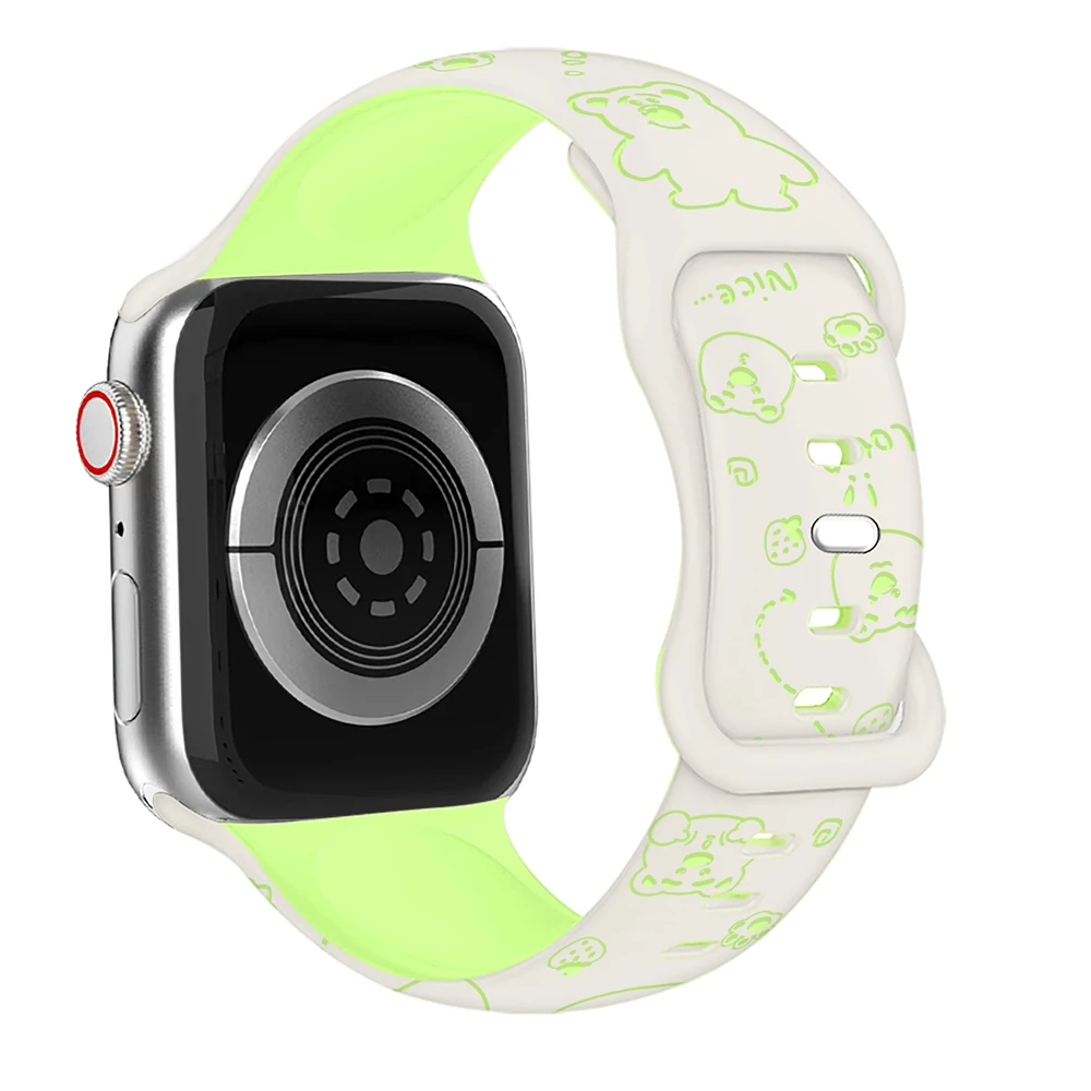 Engraved Straps For Apple Watch Band 46mm ultra 2 49mm 45mm 44mm 42mm 41mm 40mm Silicone bracelet for Series 10 9 8 7 se 3 6 5 4