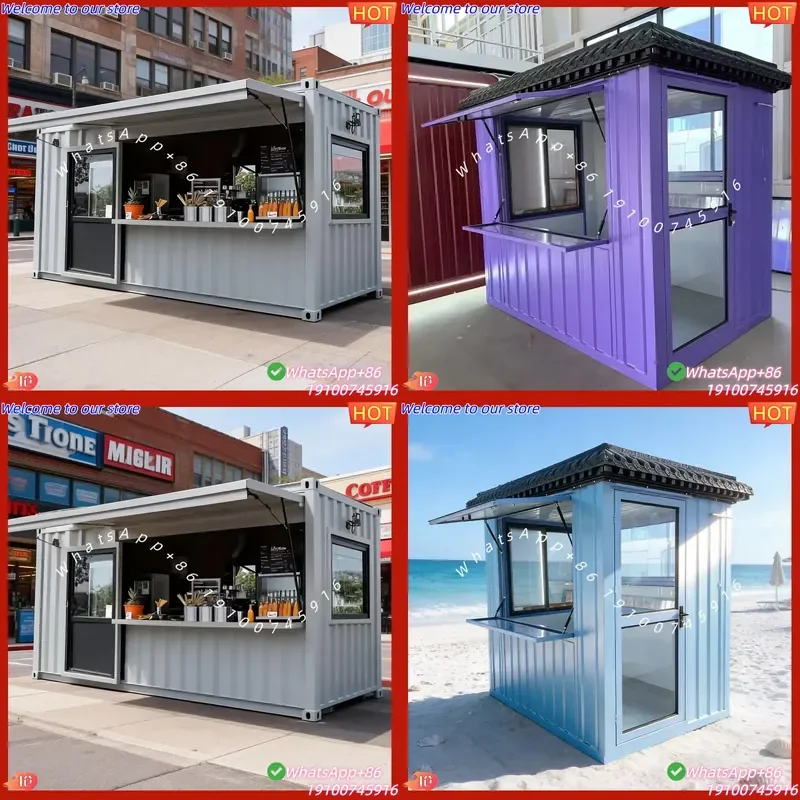 2026 Outdoor Mobile Shop 10ft 20ft Pop up Contemporary Container Bar and Coffee Shop Modular Movable Convenience Store House