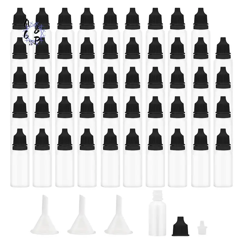 

A68P-50 шт. маленькие пустые бутылки-капельницы, пластиковые бутылки-капельницы с тонким кончиком, 15 мл, портативные сжимаемые бутылки-капельницы для жидкости