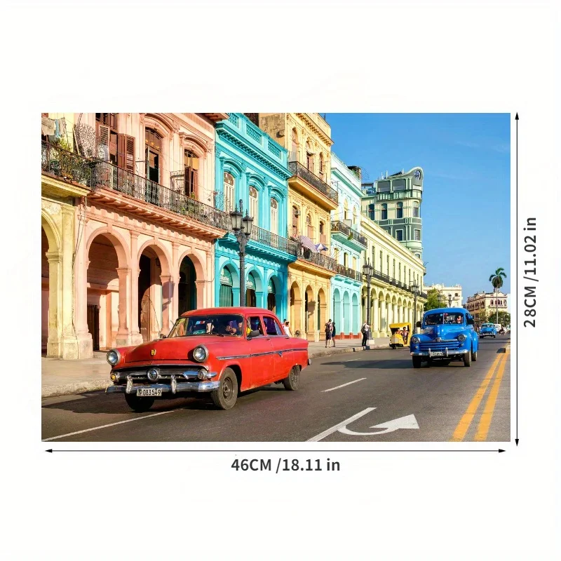 Rompecabezas de 500 piezas para adultos, rompecabezas de papel para pintura de coche callejero, decoración del hogar, exhibición de pared, regalo de Navidad y Halloween