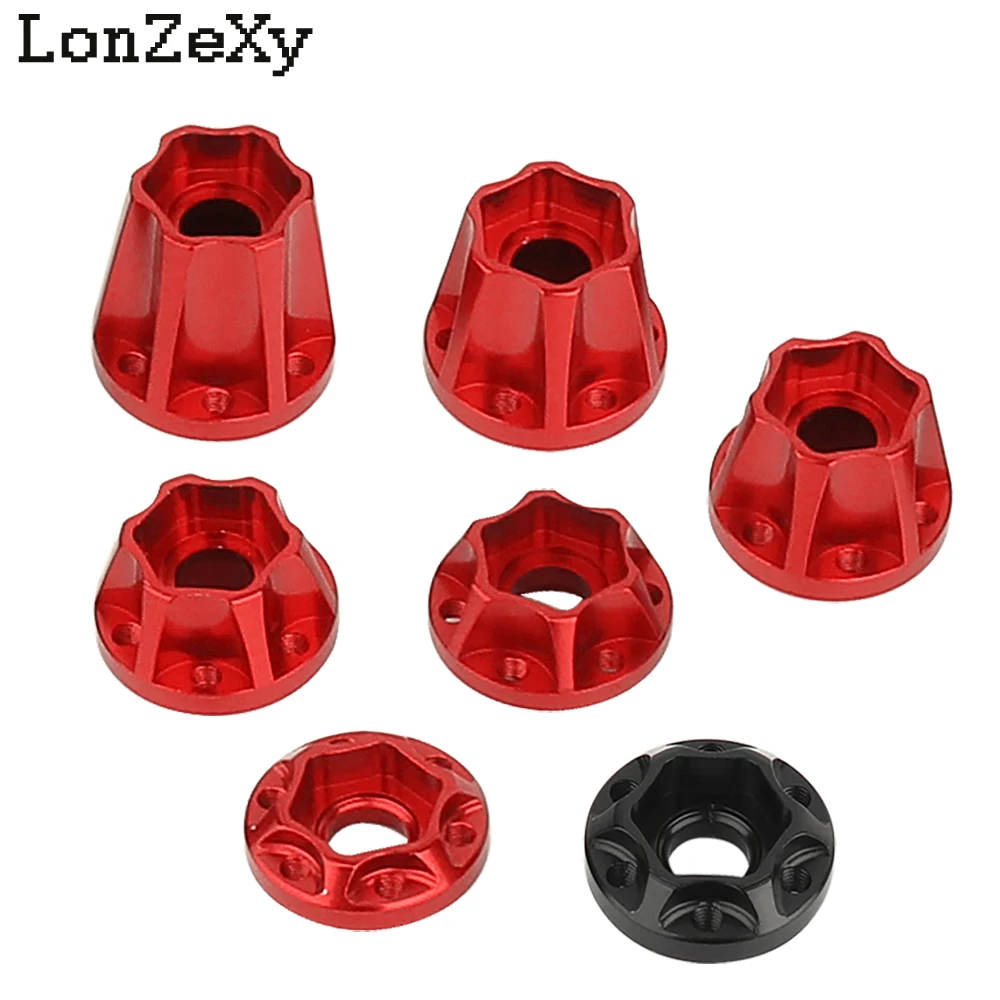 4Pcs Aluminum 12mm Hex Wheel Hub Drive Extended Adapter For 1/10 RC Crawler Car 1.9 inch Wheels Rims 8-24mm Height Upgrade