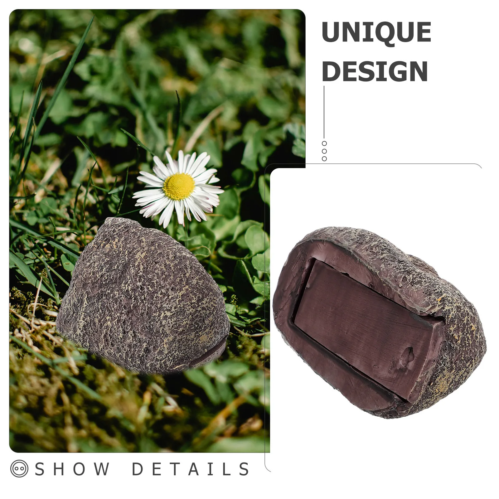 الحجر في الهواء الطلق الراتنج إخفاء صندوق إخفاء سري لباب الحديقة المخفية مفتاح حامل الخارجي مفتاح تخزين صندوق قفل آمن #1