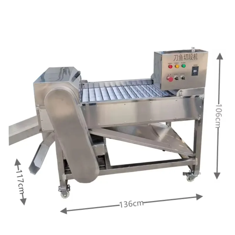 Tuna, anchovies, Nile fish, mackerel, fish slicing machine