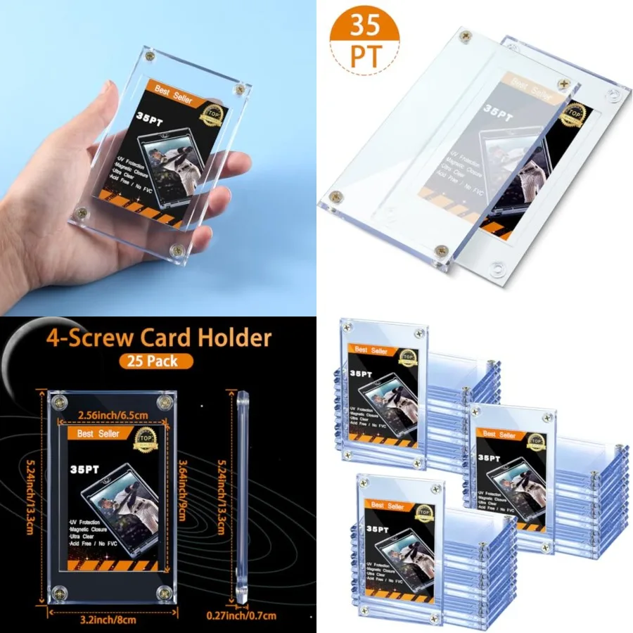 

Pieces Acrylic Card Holder Screw Trading Card Protector PT Clear Protectors for Baseball Football Sports Game Cards Storage and